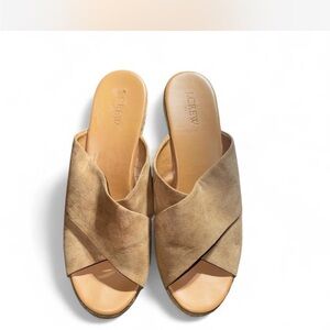 J. Crew Brown Crossover Suede Wedges